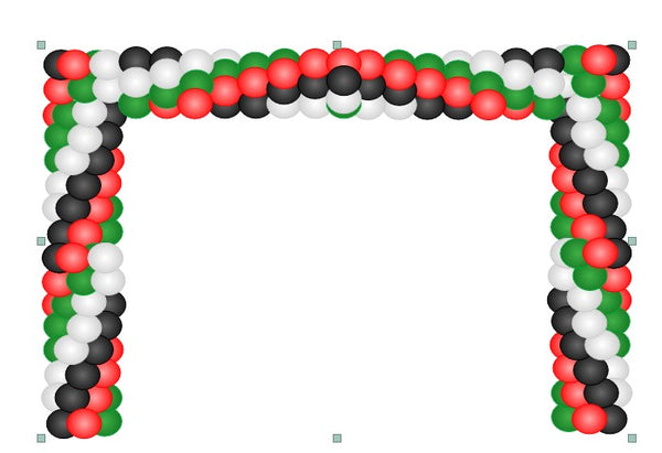 UAE Day Square Balloon Arch - 3DAYS NOTICE - Not Possible For Delivery