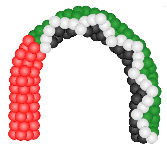 UAE National Day Balloons Arch - 3DAYS NOTICE - Not Possible For Delivery