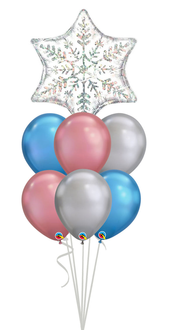 Dazzling Snowflake Chrome Balloons