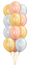 New Year Sparkles & Dots Balloon Bouquet - 15pcs