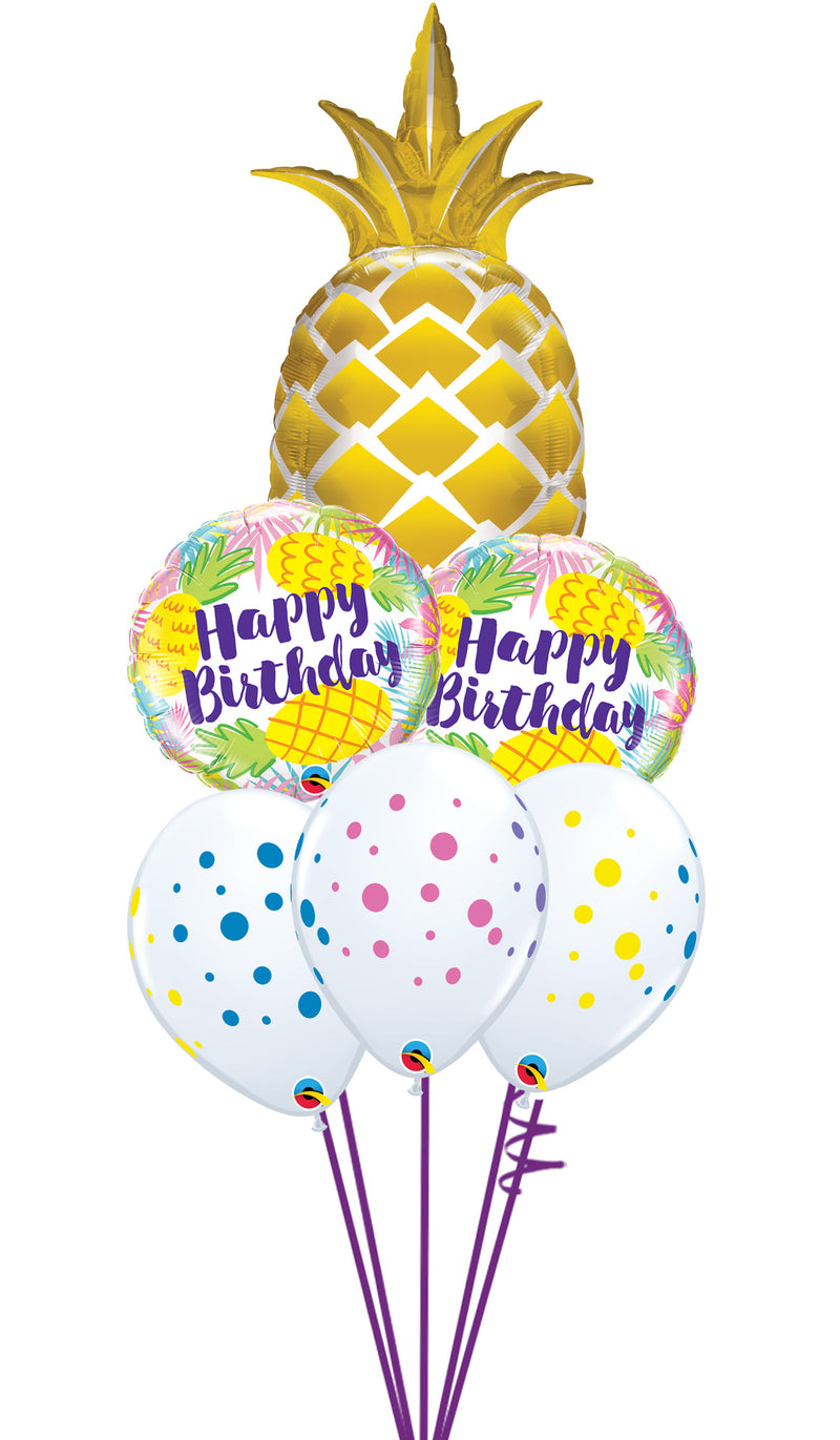 Birthday Golden Pineapple Balloons