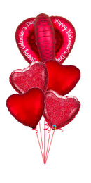Red Valentines Glittergraphic & Matte Bouquet