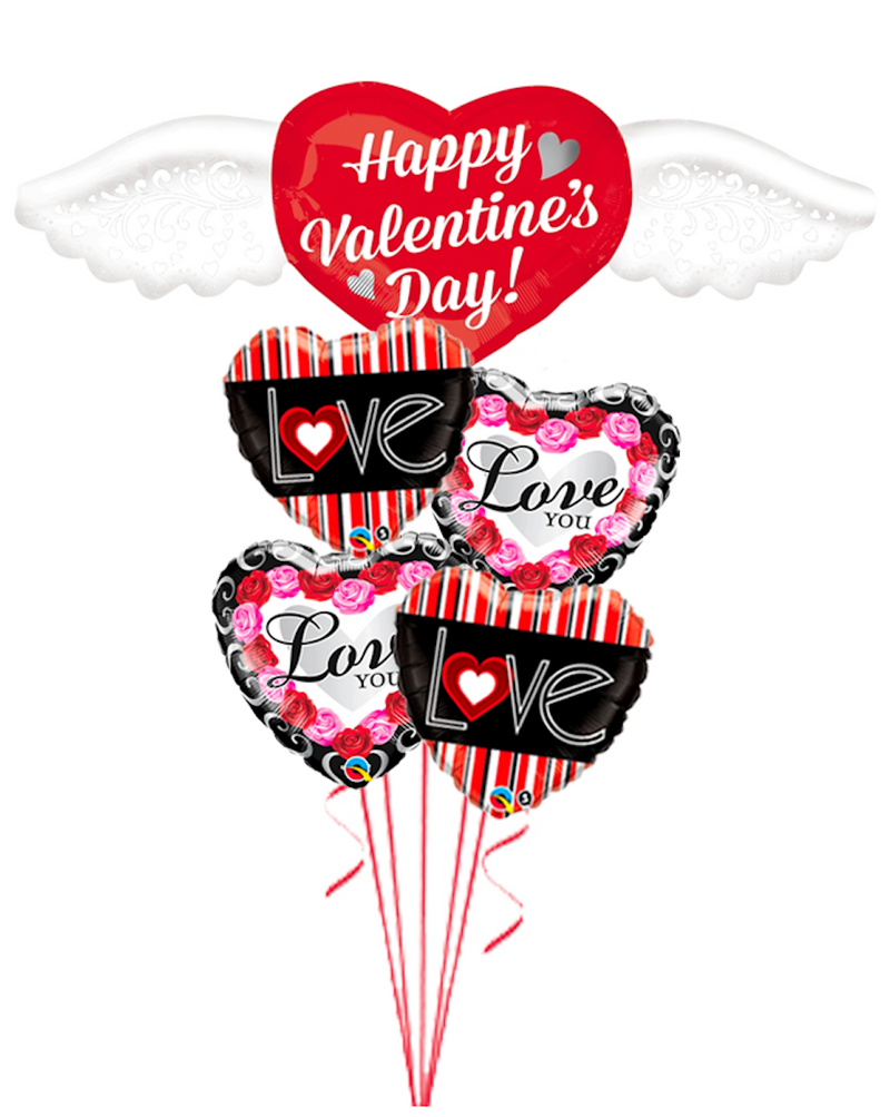 Wings Valentines Day balloon With weight
