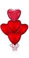 Glitter Graphic Satin Luxe Red Heart Bouquet