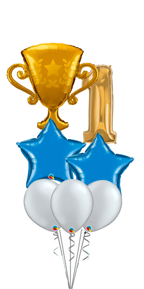 Golden Trophy Number 1 Star Balloon Bouquet
