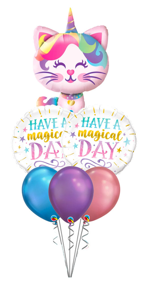 Mythical Caticorn Magical Birthday Balloon Bouquet