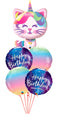 Mythical Caticorn Pastel Ombre Birthday Balloon Bouquet