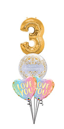 Any Single Number Anniversary and Love Balloon Bouquet