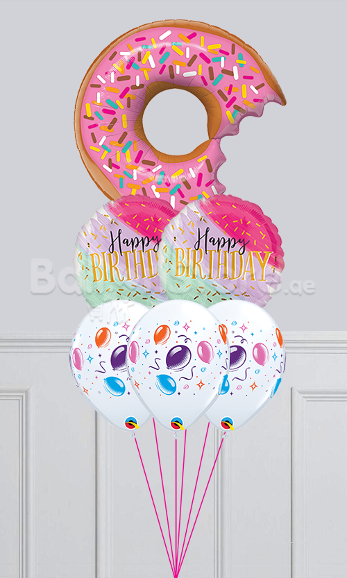 Bit Donut & Sprinkles BDay Colorful Dots Bouquet with Hi-Float a