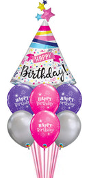 Happy Birthday Sparkle Banner Balloon Bouquet