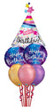 Happy Birthday Sparkle Banner Galaxy Chrome Balloon Bouquet