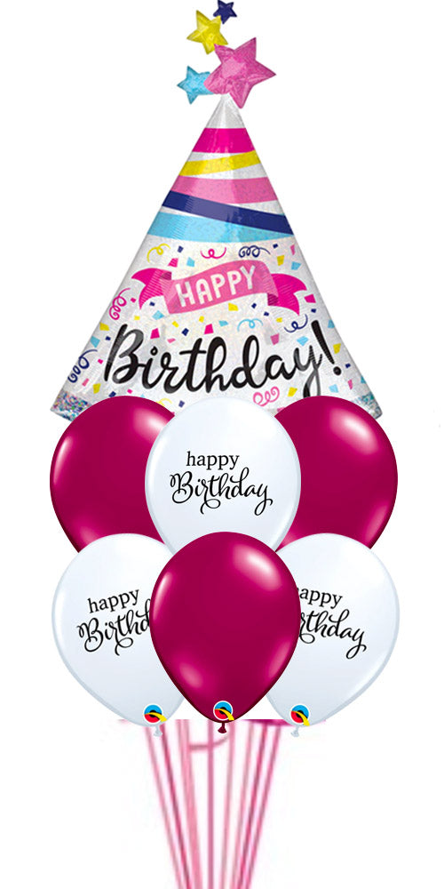 Happy Birthday Sparkle Banner Classic Balloon Bouquet