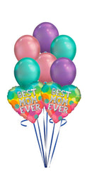 Best Mom Chrome Balloon Bouquet with Hi-Float & Weight