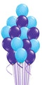 Pale Blue and Purple Balloon Bouquets 15pcs with Hi-Float and We