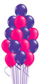 Magenta and Purple Balloon Bouquets 15pcs with Hi-Float and Weig