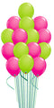 LimeGreen and WildBerry Balloon Bouquets 15pcs  with Hi-Float an
