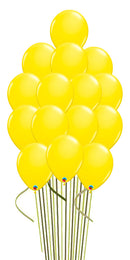 Yellow Balloon Bouquets 15pcs with Hi-Float and Weights