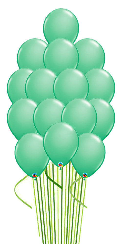 WinterGreenBalloon Bouquets 15pcs with Hi-Float and Weights