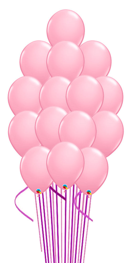 RosePink Balloon Bouquets 15pcs with Hi-Float and Weights