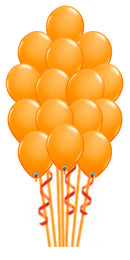 Orange Balloon Bouquets 15pcs with Hi-Float and Weights