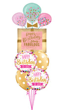 Fabulous Birthday Gift Pink and Gold Dots Balloons Bo
