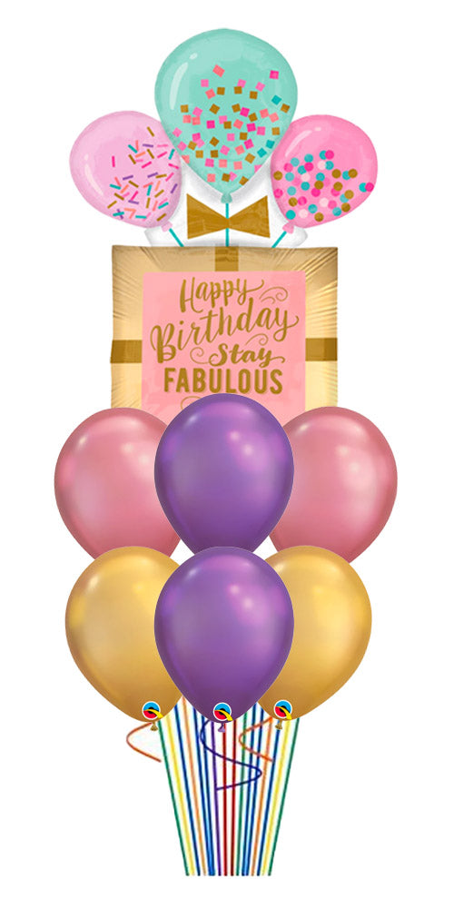 Fabulous Birthday Gift Chrome Balloons Bouquet