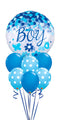 Jumbo Baby Boy Confetti Blue Polka Balloon Bouquet