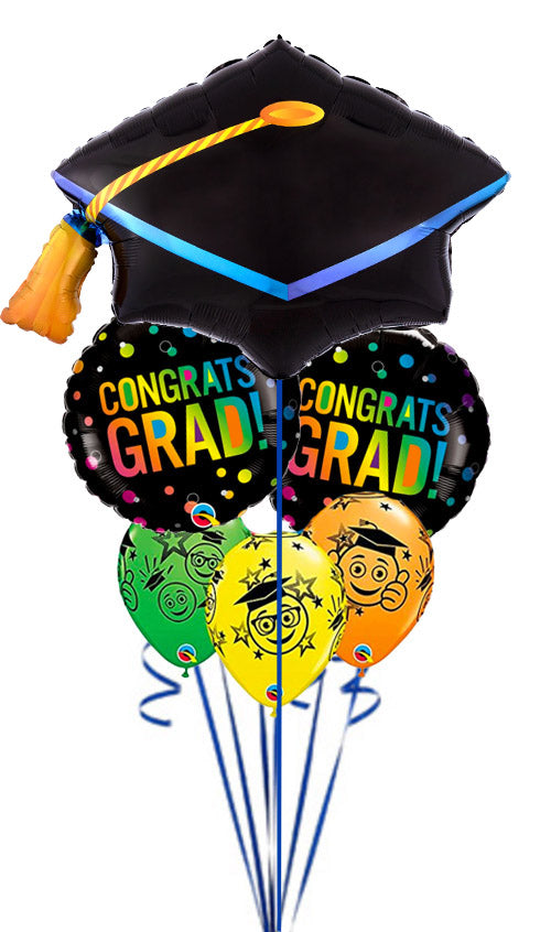 Congratulations Grad Star and Ombre Dots Balloon Bouquet