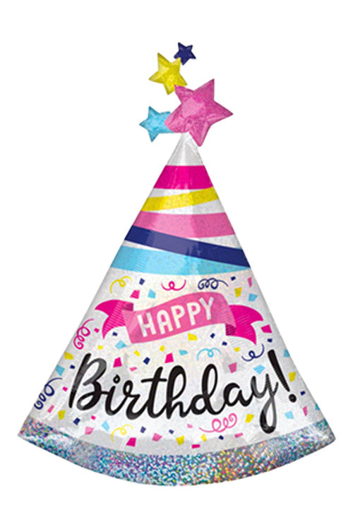 36'' Shape Holographic Happy Birthday Sparkle Banner