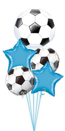 Soccer Blue Star Balloons Bouquet With Weight