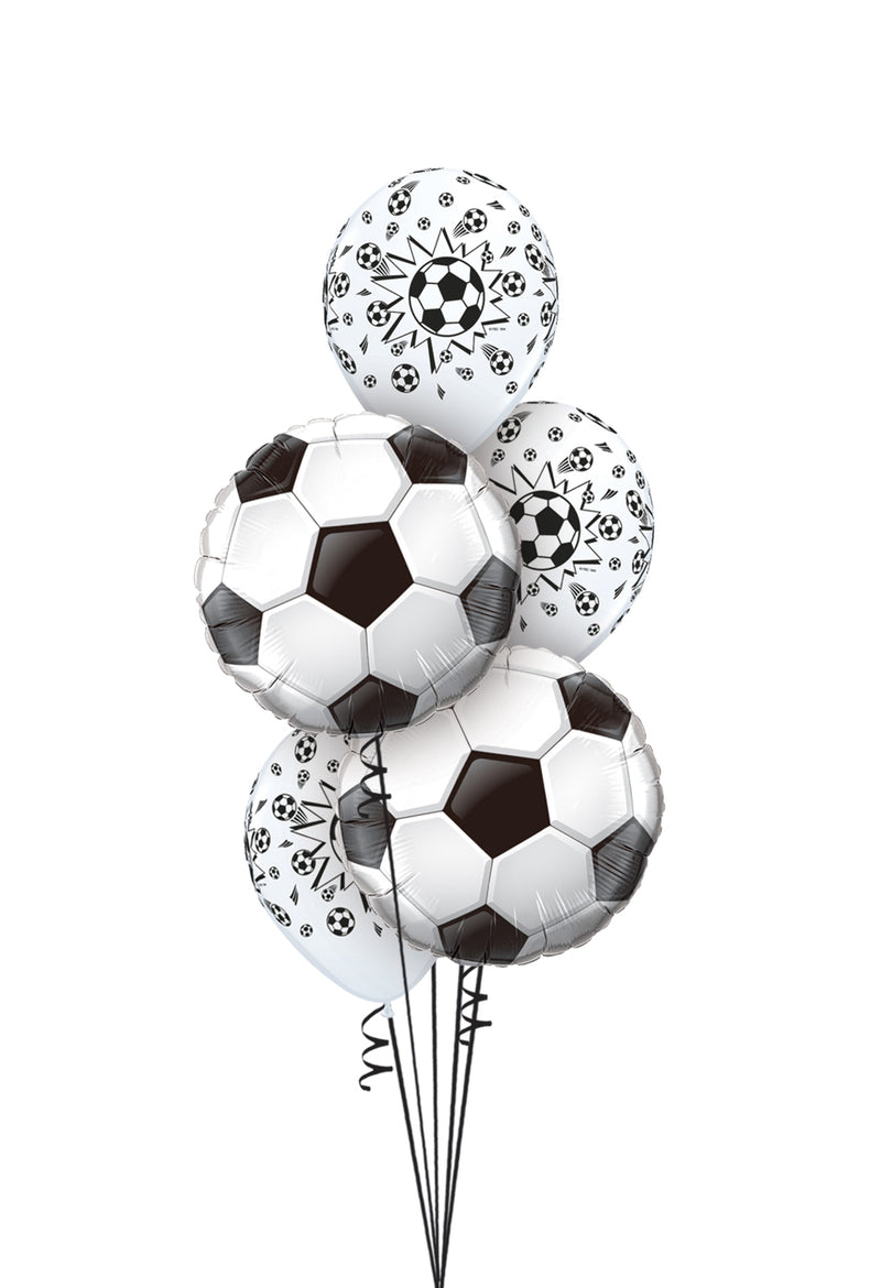 Soccer Balls Balloons Bouquet With Weight