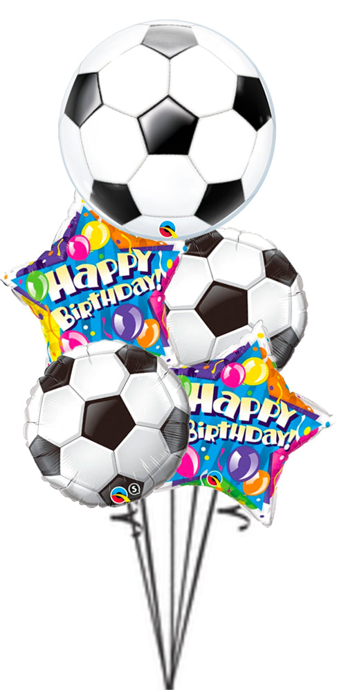 Soccer Ball Bubble Happy Birthday Star Bouquet With Weight