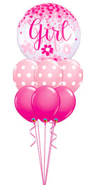 Jumbo Baby Girl Confetti Pink Polka Balloon Bouquet