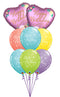 Birthday Satin Hearts Birthday Elegant Sparkle Balloon Bouquet