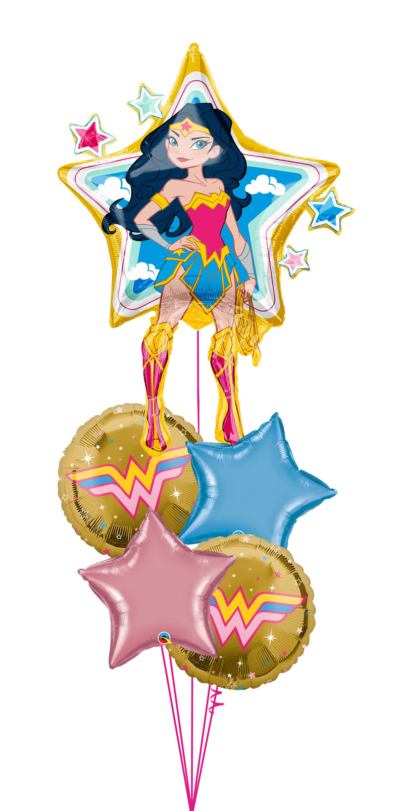 Wonder Woman Chrome Balloon Bouquet