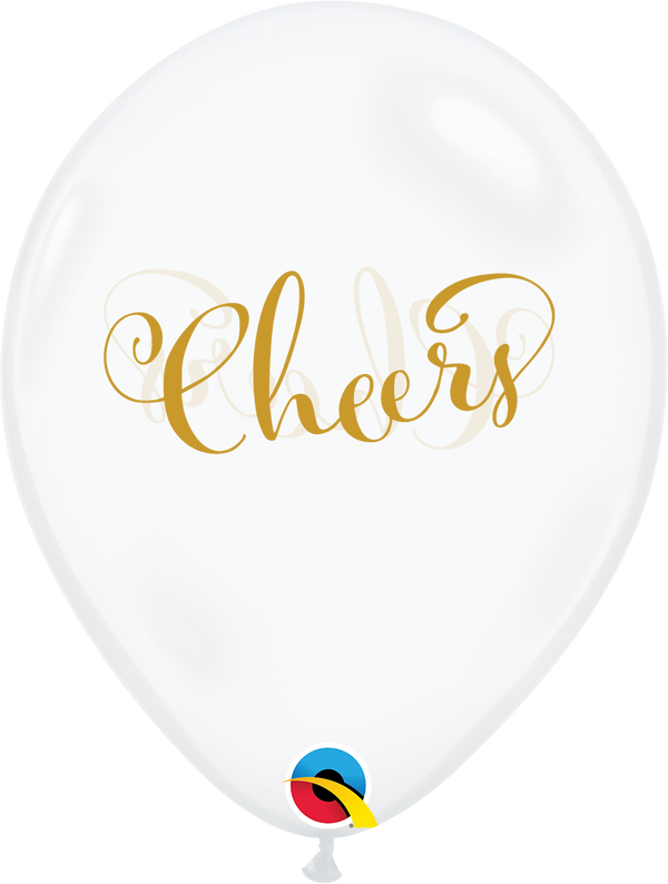 11inches Diamond Clear Simply Cheers - Helium Inflated