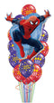Purple & Ruby Birthday Lit Candles Design with Jumbo Spider Man With Weight