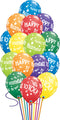 15Pcs Happy Birthday To You Assorted Balloons with weight