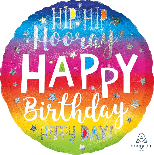 Hip Hip Hooray Birthday Jumbo Holographic