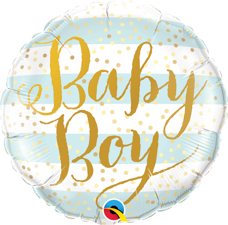 Baby Boy Blue Stripes Foil Balloon