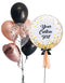 Any Occasion Personalize Text Balloon Bouquet  PRE 0RDER 1day in advance (PINK with confetti Customized ONLY available)