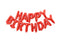 Red Happy Birthday Foil Balloons Banner Air-Filled NO HELIUM / NON-FLYING