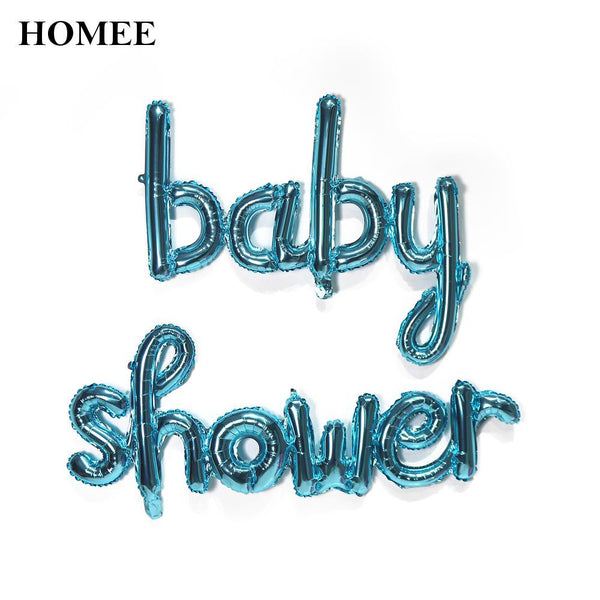 Script Baby Shower BLUE Air-Filled - Air-Filled - NON FLYING / NO HELIUM