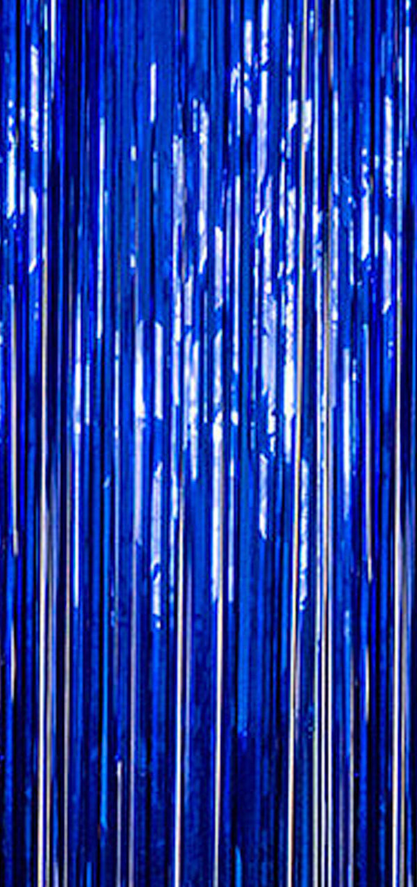 Matte Blue Foil Curtain Fringe 1M x 2M