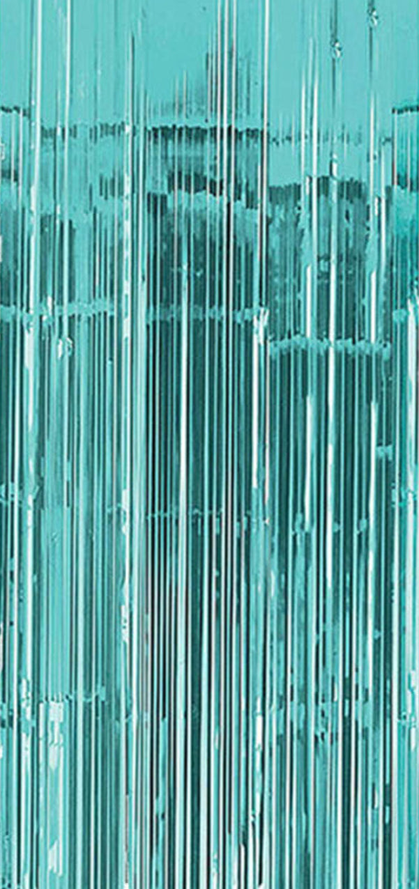 Matte Green Foil Curtain  Fringe 1M x 2M
