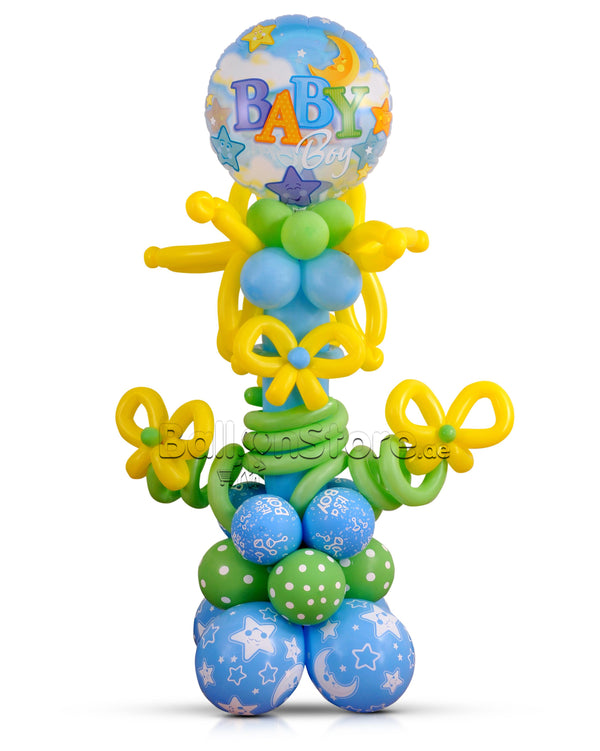 Baby Boy Moon & Stars Balloon Arrangement