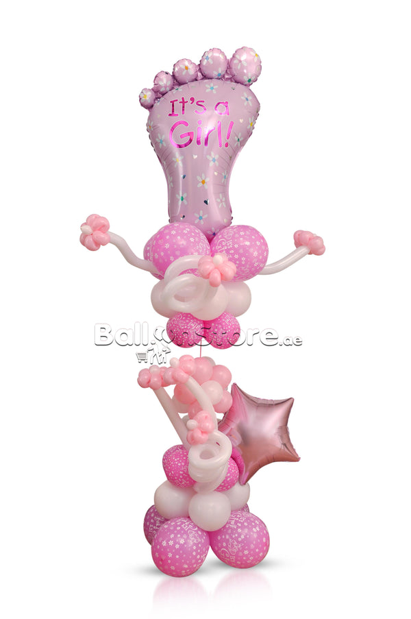 Welcome Baby Girl Foot Arrangement