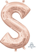 Jumbo Letter S Rose Gold - Helium Filled