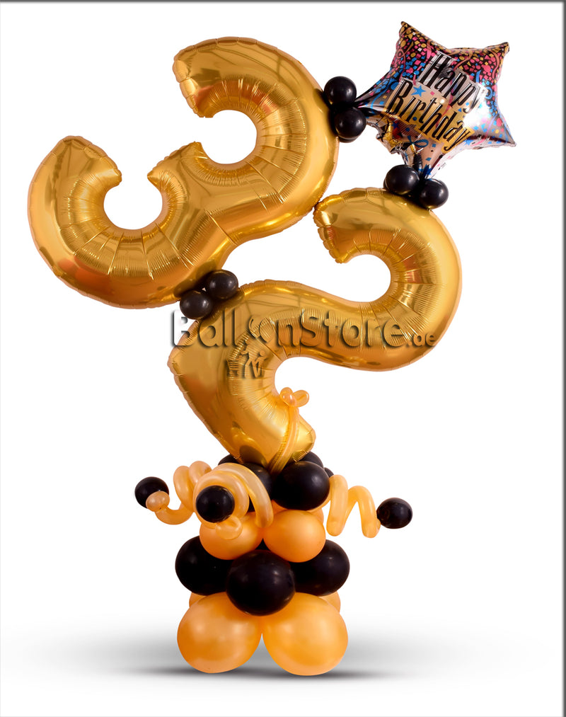 Any 2 Number Birthday Arrangement (M)-GOLD