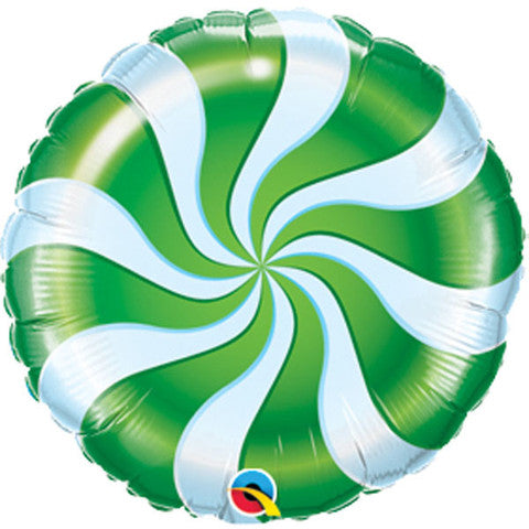 Round Foil Candy Swirl Green